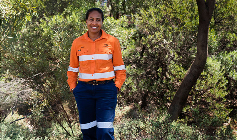 Cecile Thaxter was born in Jamaica, studied in New York, and is now changing the culture at Kalgoorlie's Super Pit. Photos by Melissa Drummond.