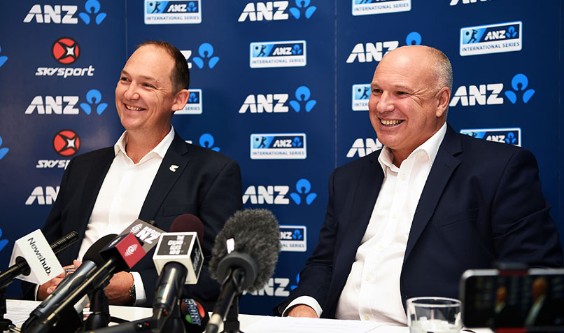 New Zealand Cricket COO Anthony Crummy CPA (left).