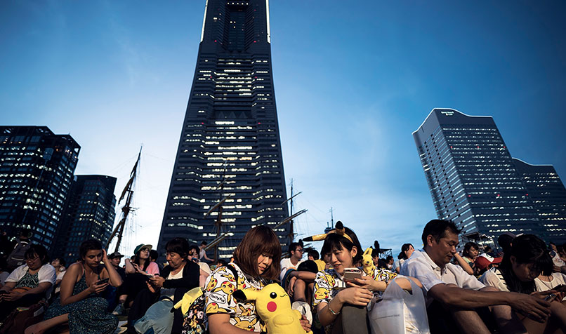 The Pikachu Outbreak event in Yokohama, Japan.