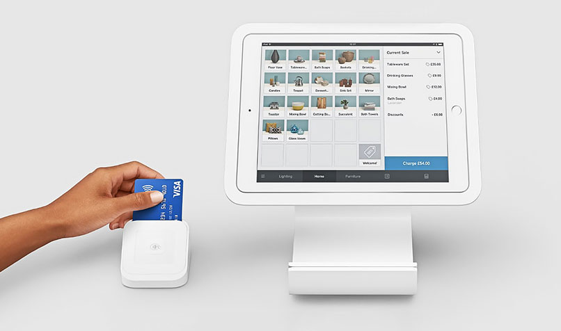 Square’s point-of-sale devices integrate with its online store.