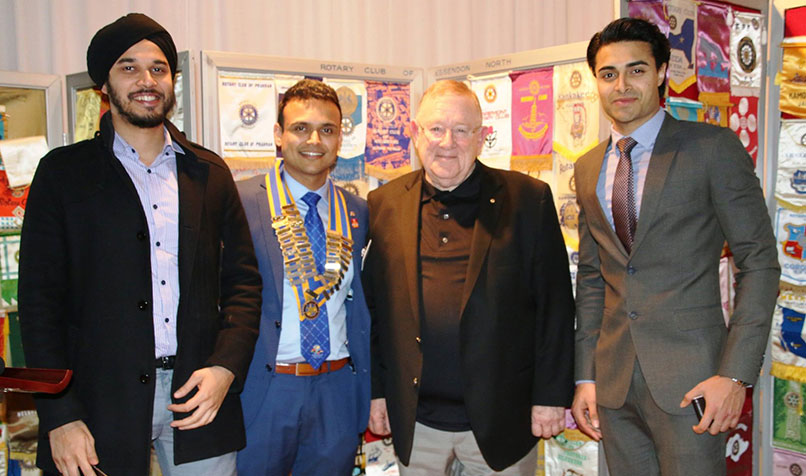 Himansu Kaushik CPA (second from left) with fellow Rotarians at the president changeover event in 2016.