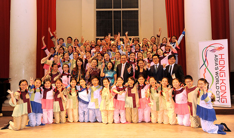 Ronald Yam FCPA with members of the Hong Kong Children’s Choir.
