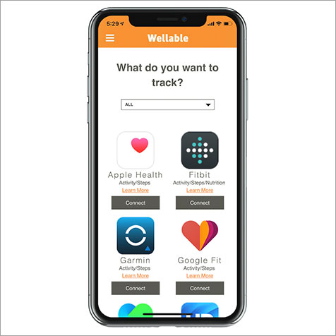 Wellable integrates with popular activity tracking apps, using their data for corporate wellness challenges.